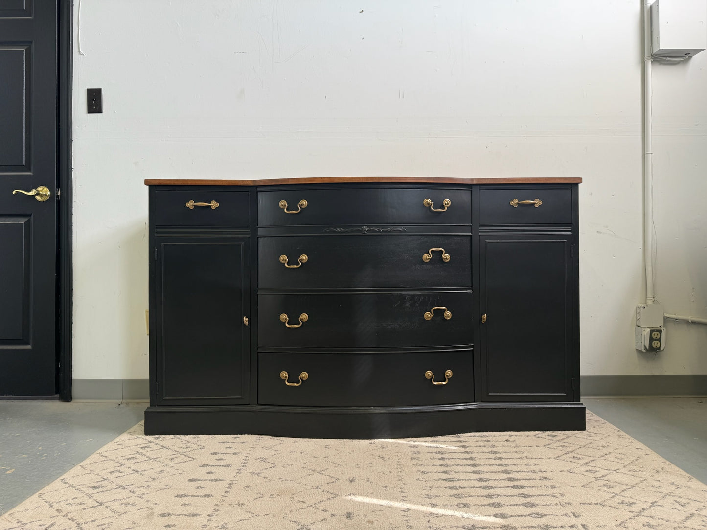 Black Hepplewhite Large Buffet