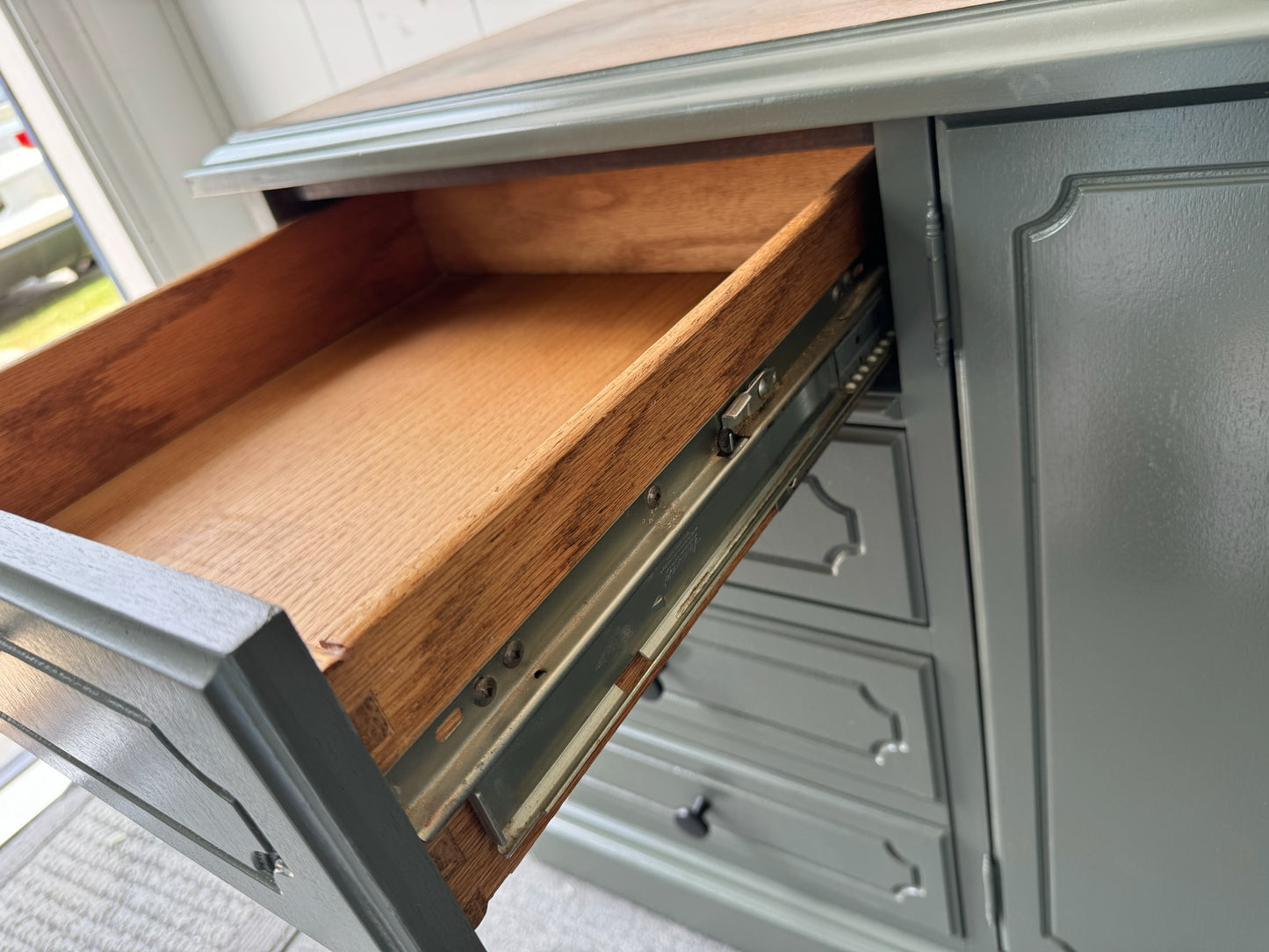 Large Sage Green Credenza/ Sideboard