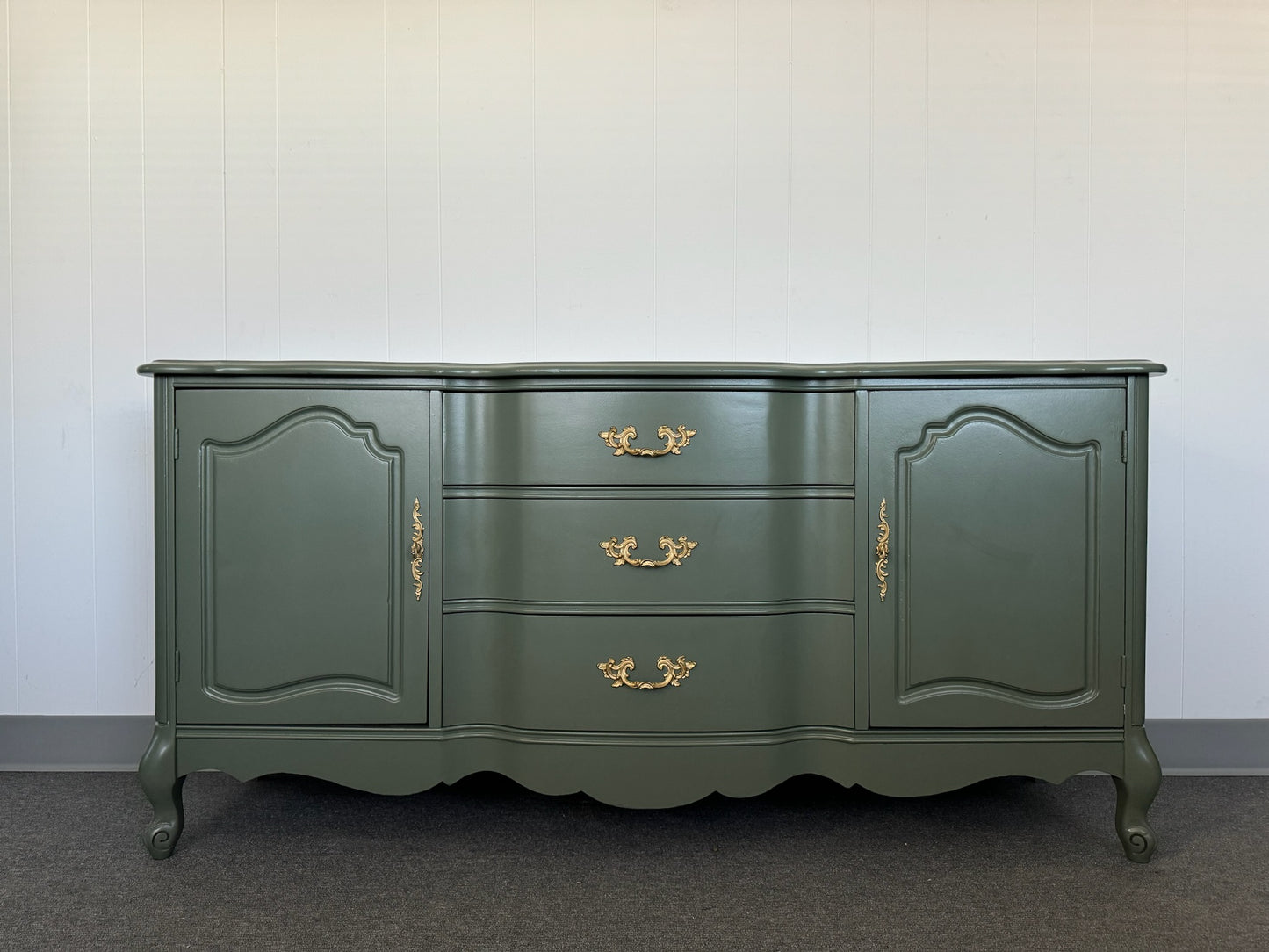 Sage Green French Provincial Buffet/Sideboard