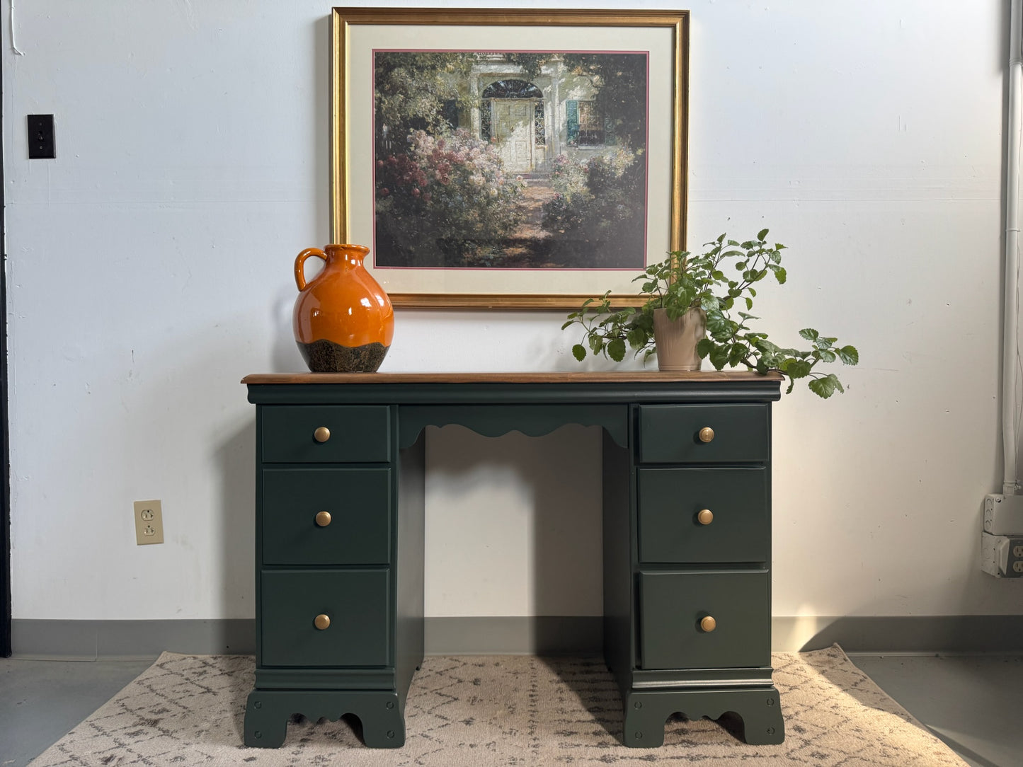 Deep Green & Stained Top