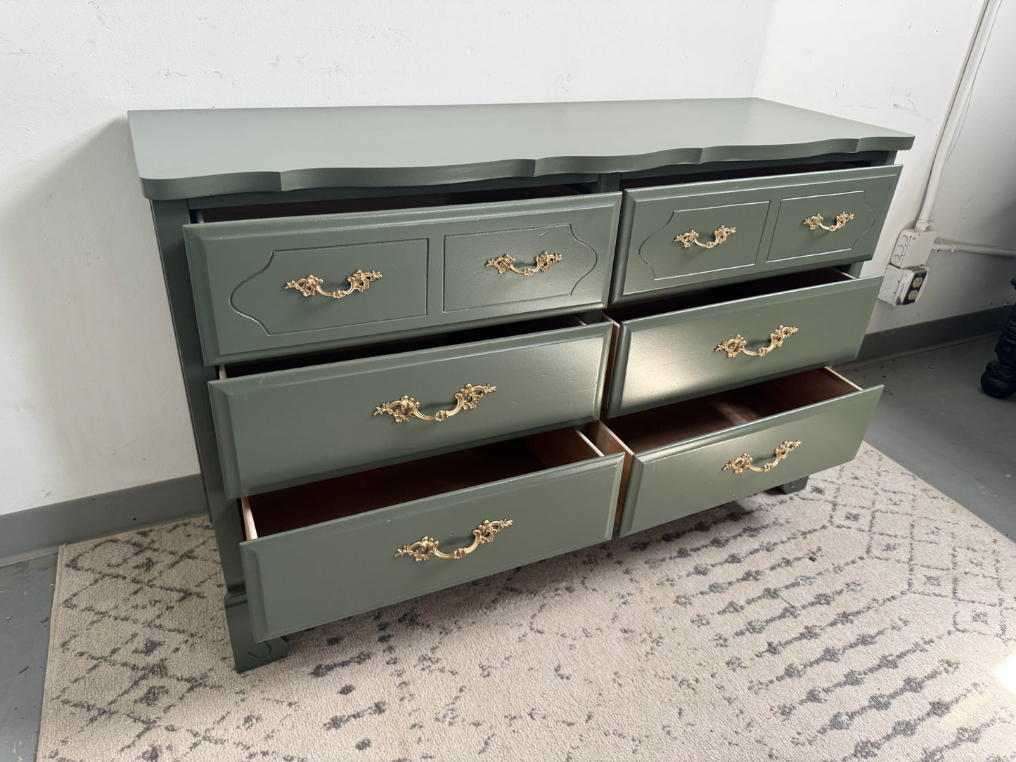 Sage Green 6-Drawer Dresser