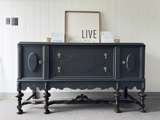 Black Jacobean style buffet