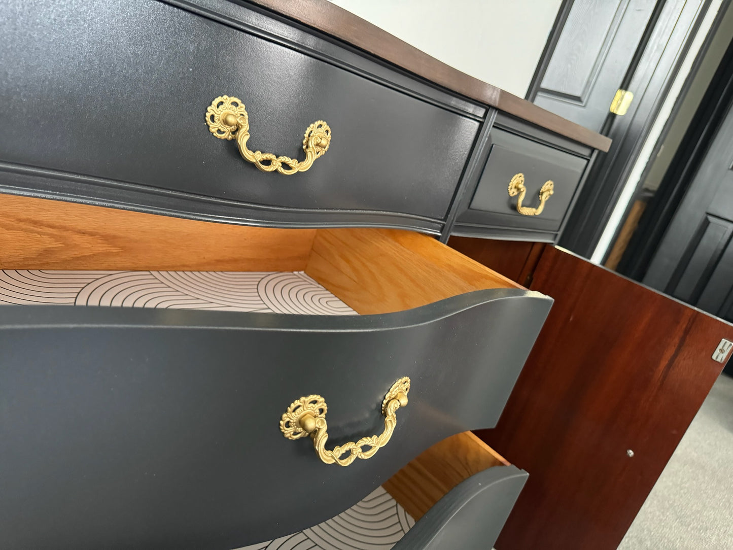 Stained Top Black Buffet