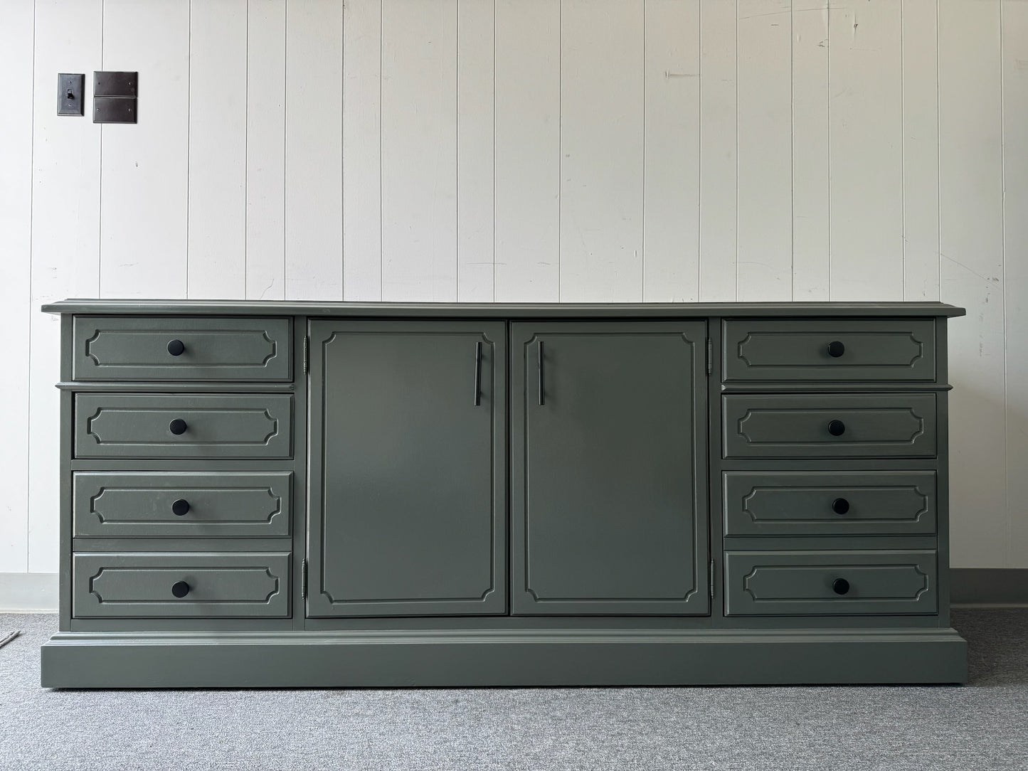 Large Sage Green Credenza/ Sideboard