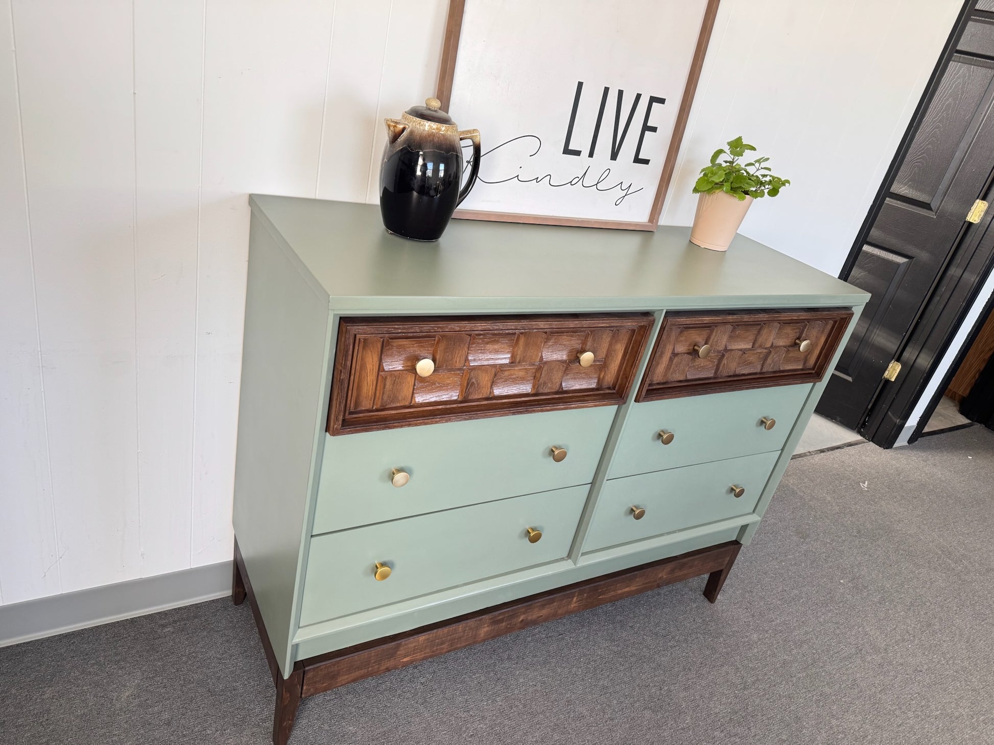 Sage Green Bassett dresser VillelasCo Furniture Sage Green Bassett dresser VillelasCo Furniture