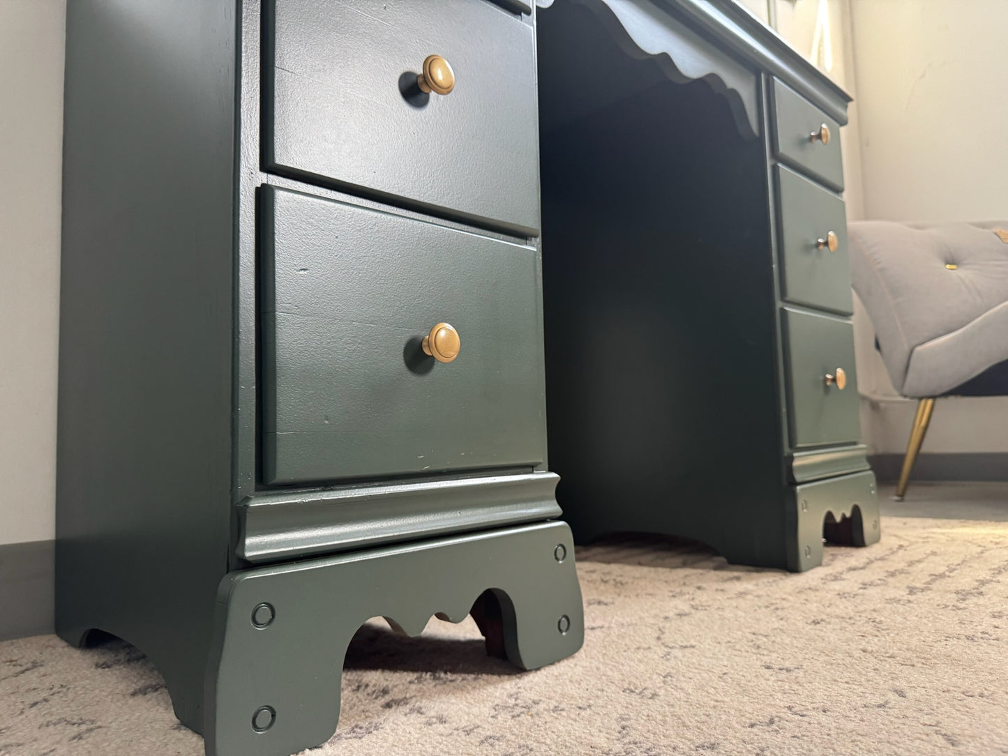 Deep Green & Stained Top