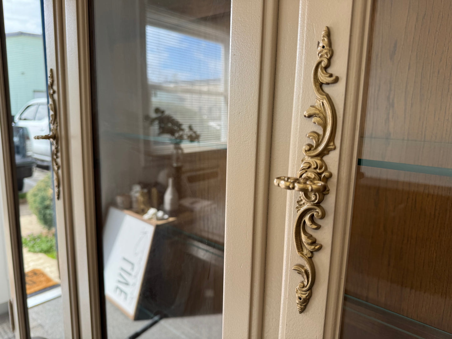 Light Taupe Cabinet/ Hutch