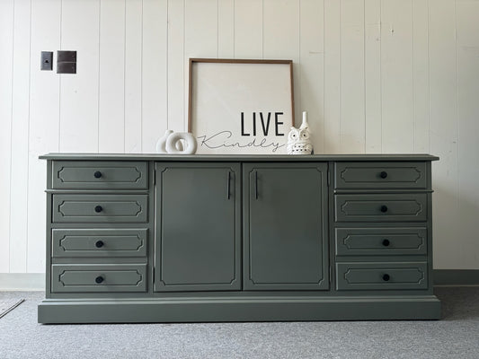 Large Sage Green Credenza/ Sideboard