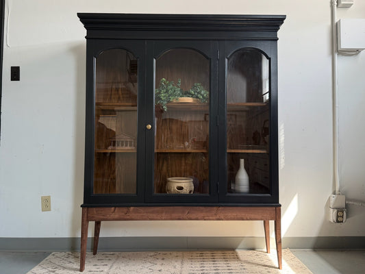Black Glass Display Hutch