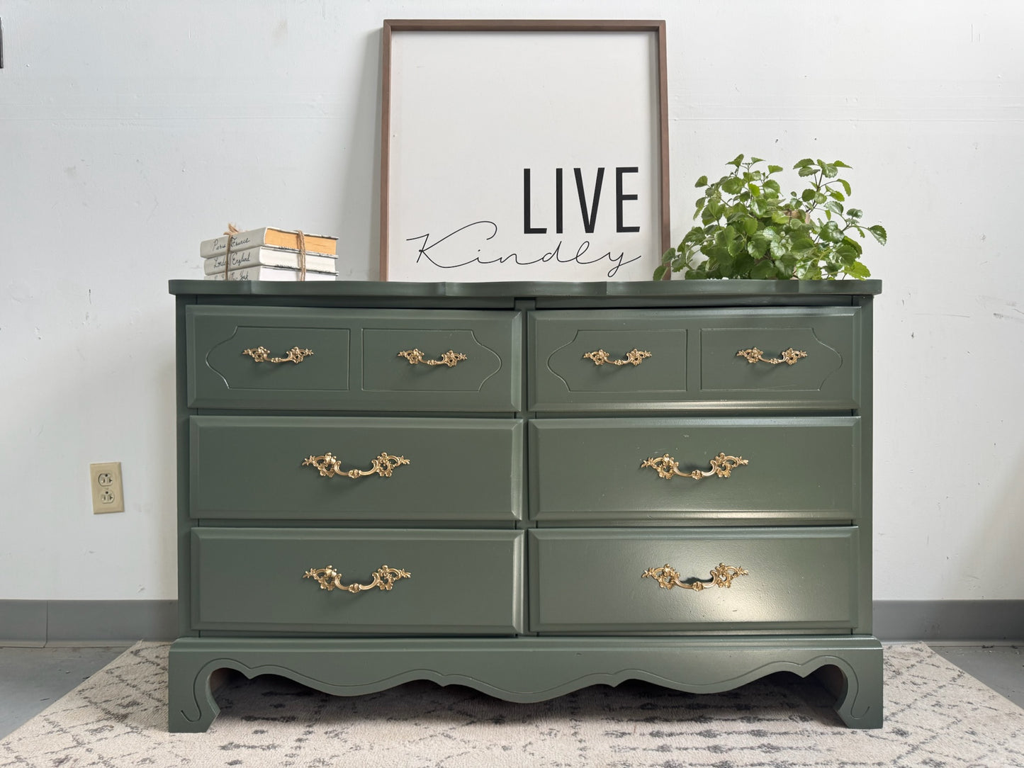 Sage Green 6-Drawer Dresser