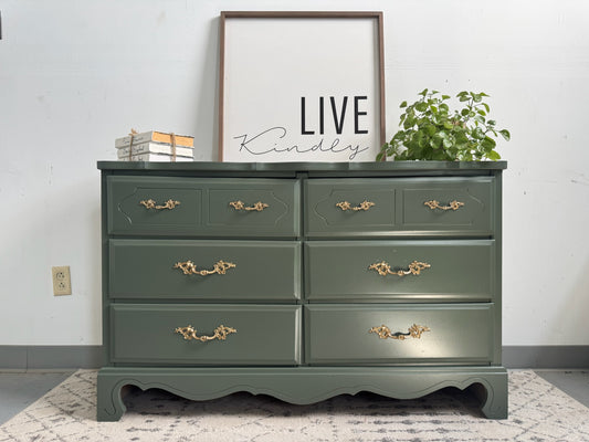 Sage Green 6-Drawer Dresser