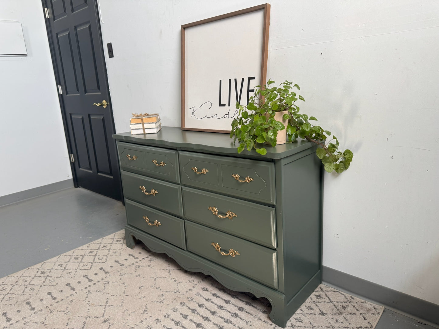 Sage Green 6-Drawer Dresser