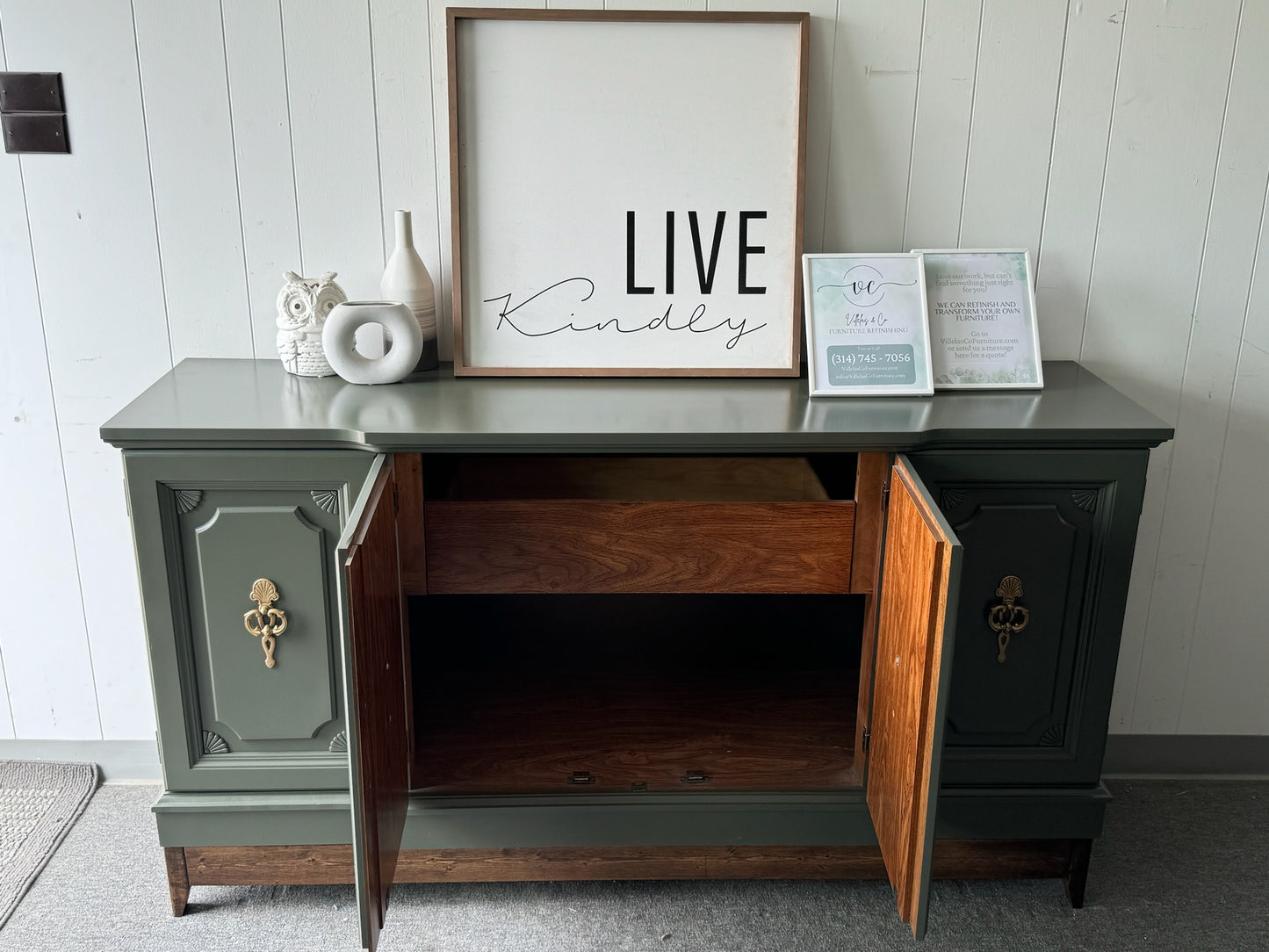 Large Deep Green Broyhill Buffet