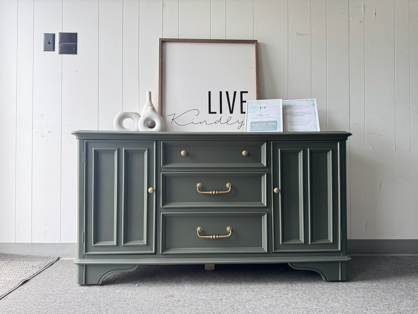 Deep Green Buffet/ Sideboard.