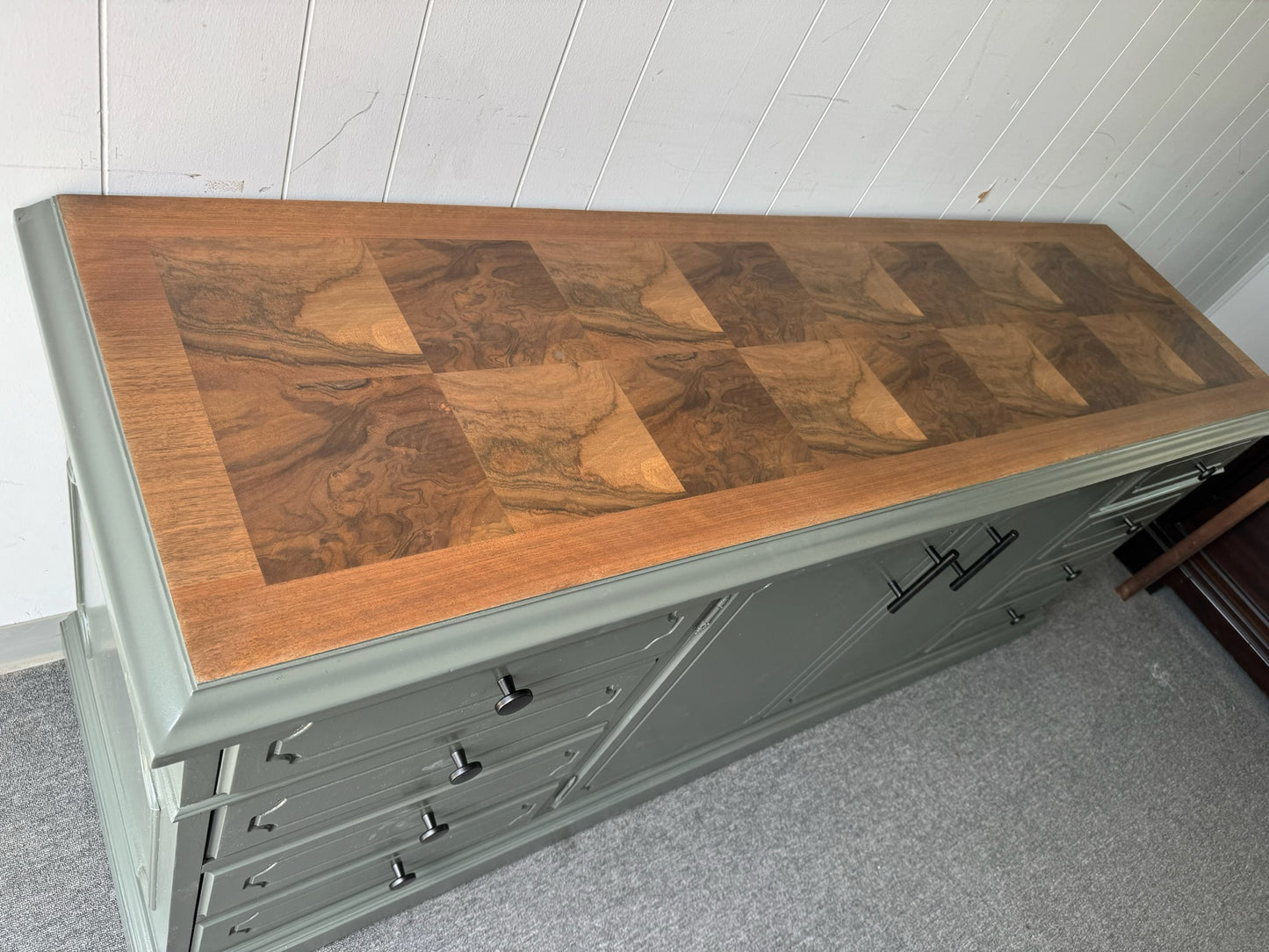 Large Sage Green Credenza/ Sideboard