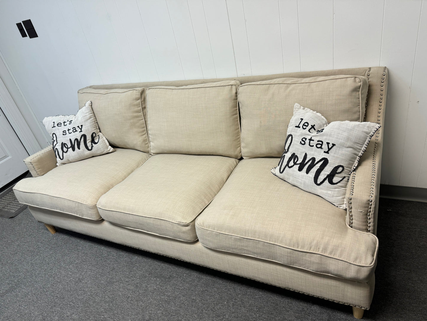 Large cream couch (delivery available)