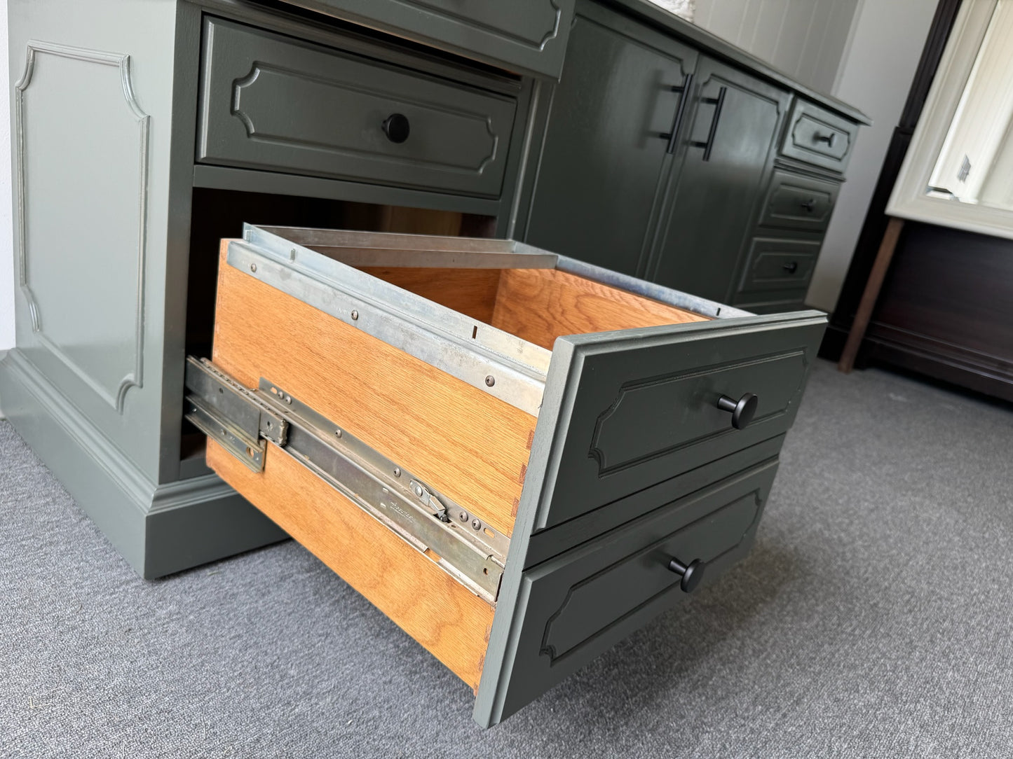 Large Sage Green Credenza/ Sideboard