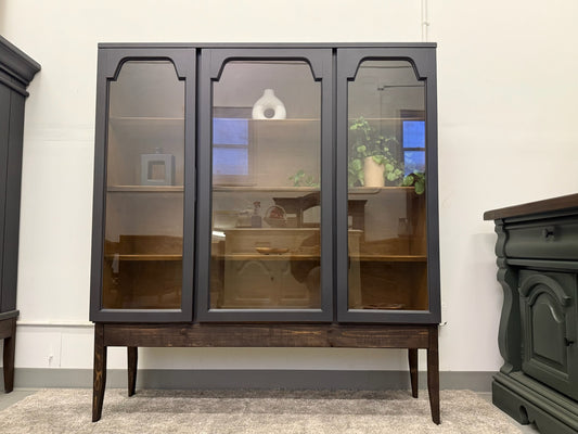 MCM Black Hutch with Wood Base