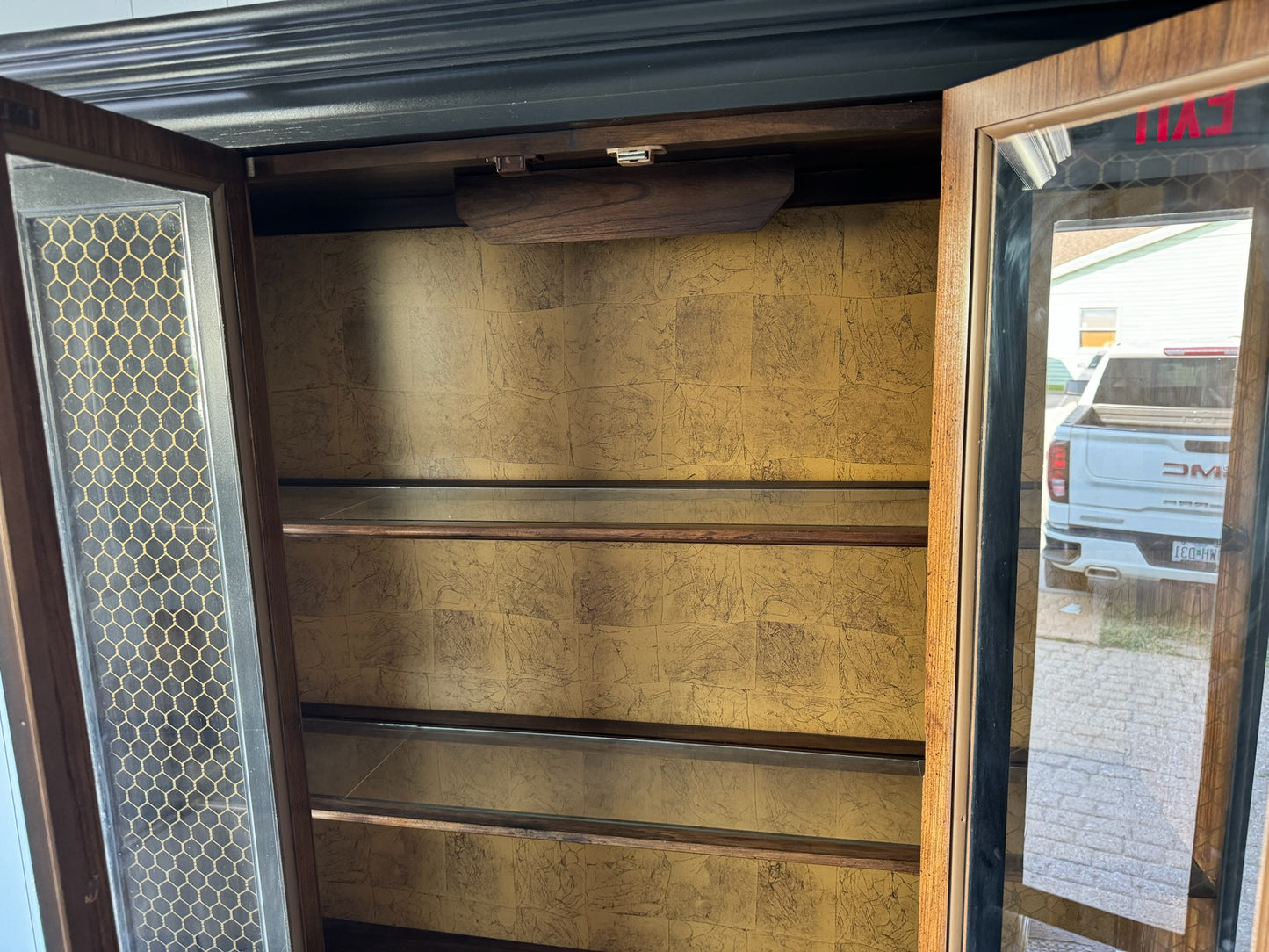 Large Black Hutch with Wood Base (Delivery Available)