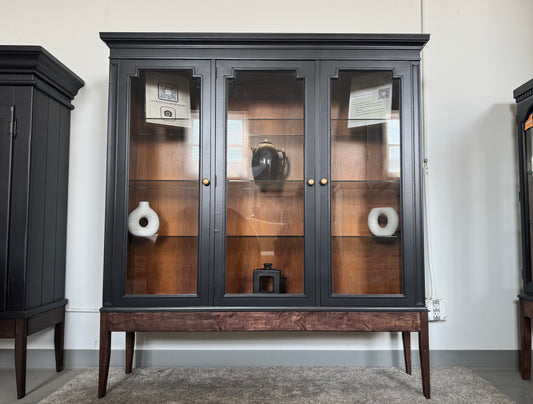 Black Hutch with Custom Wood Base