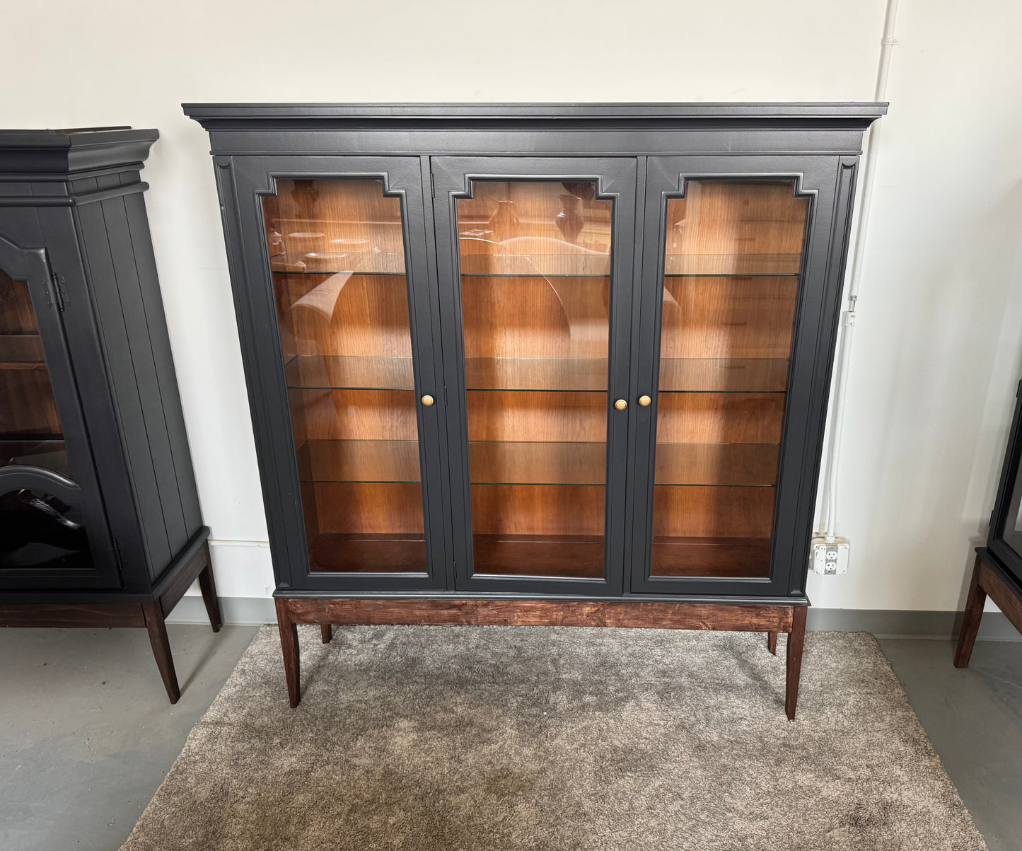 Black Hutch with Custom Wood Base