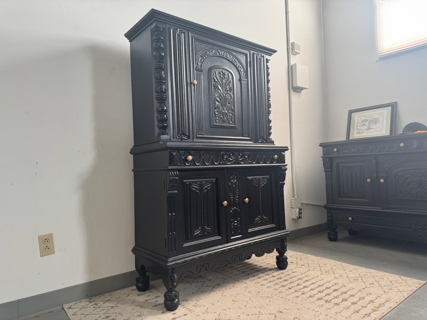 Black Ornate Armoire