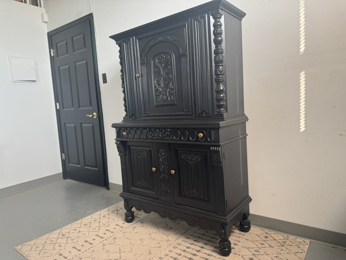 Black Ornate Armoire