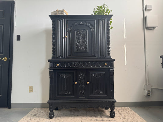 Black Ornate Armoire