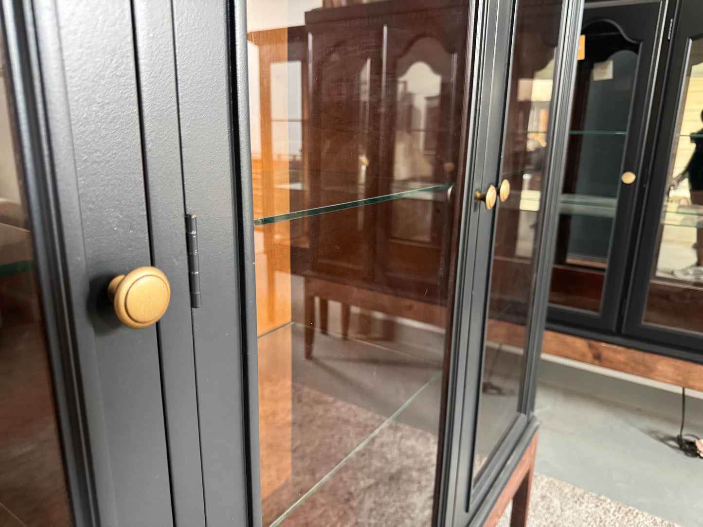 Black Hutch with Custom Wood Base