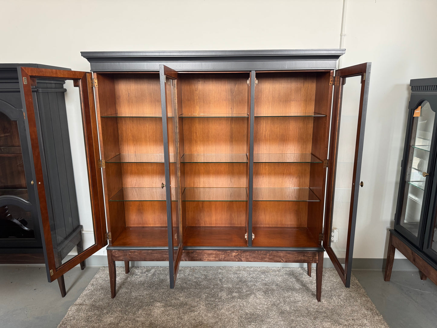 Black Hutch with Custom Wood Base