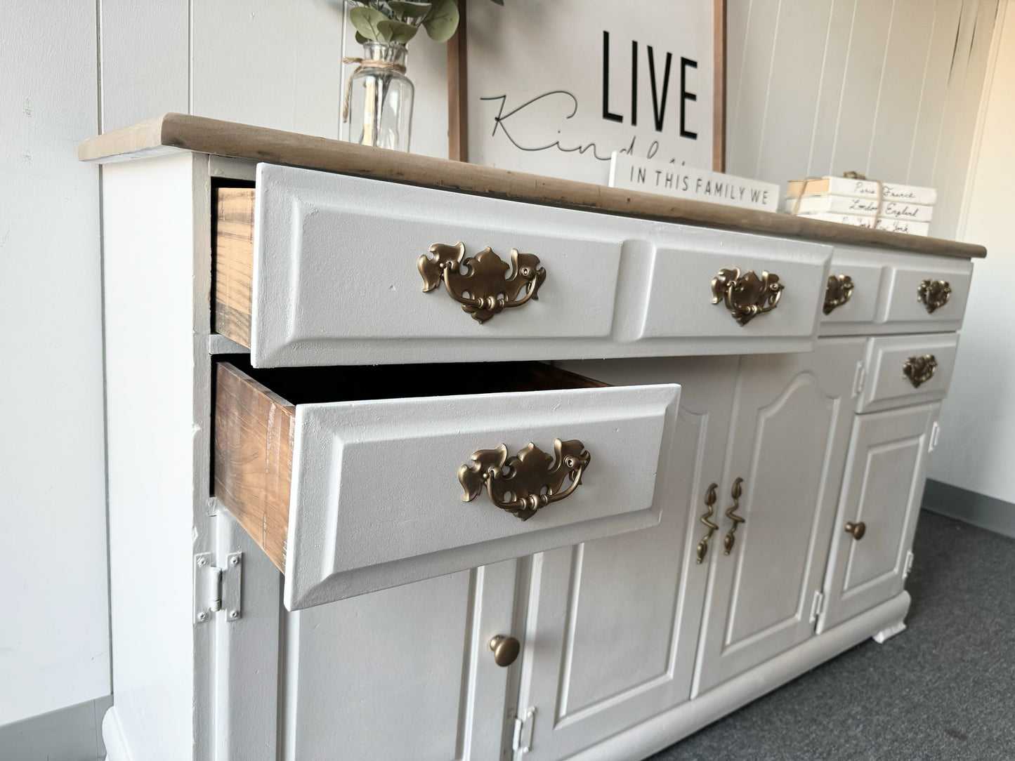 Farmhouse White Buffet/Sideboard