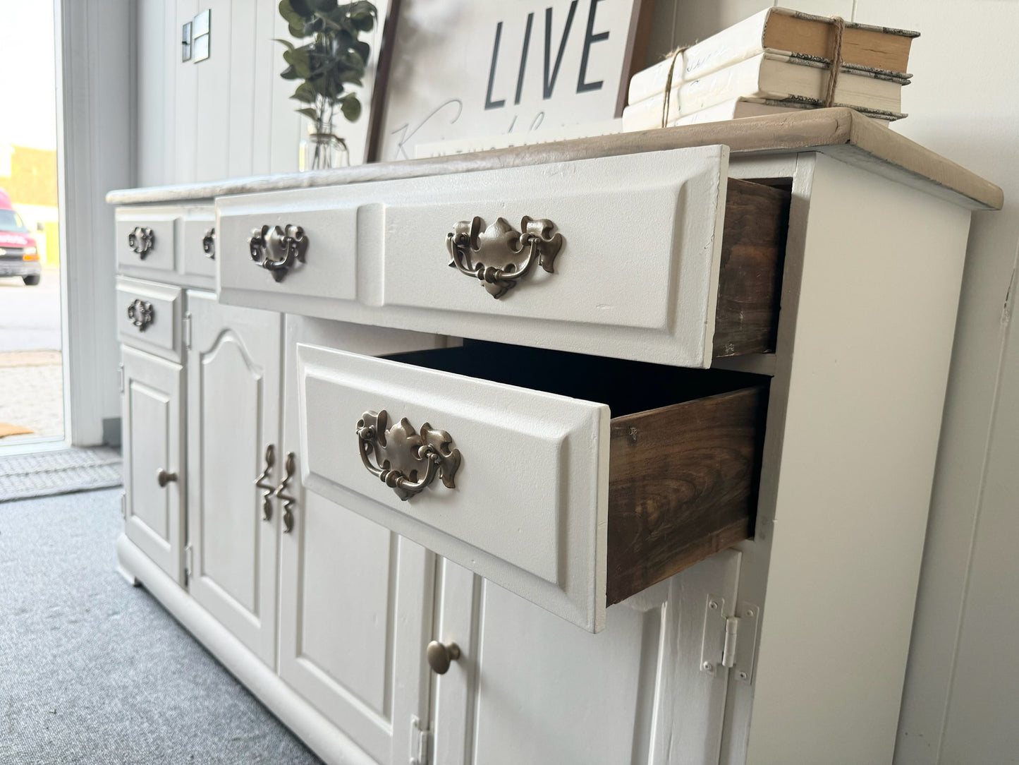 Farmhouse White Buffet/Sideboard