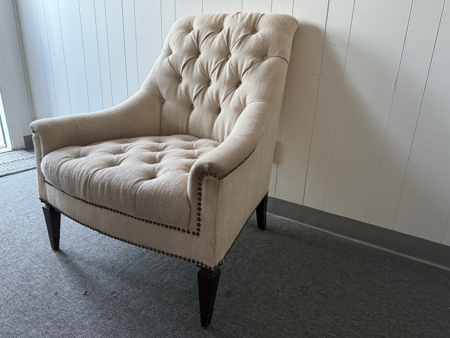 Cream Tufted Chair