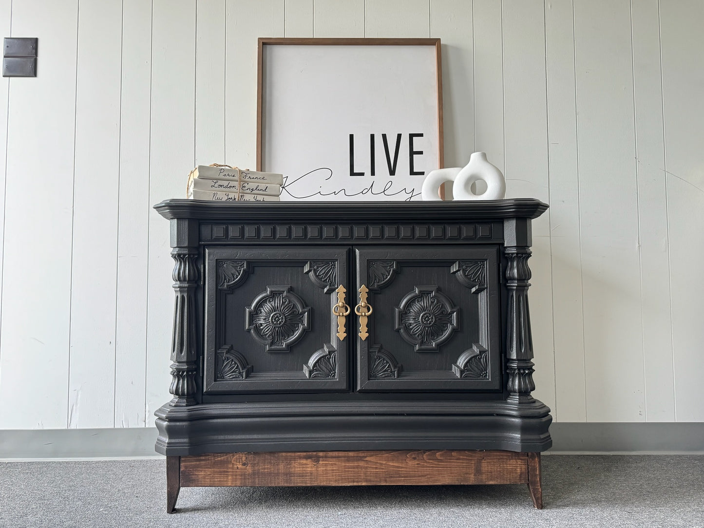 Small Ornate Black Buffet