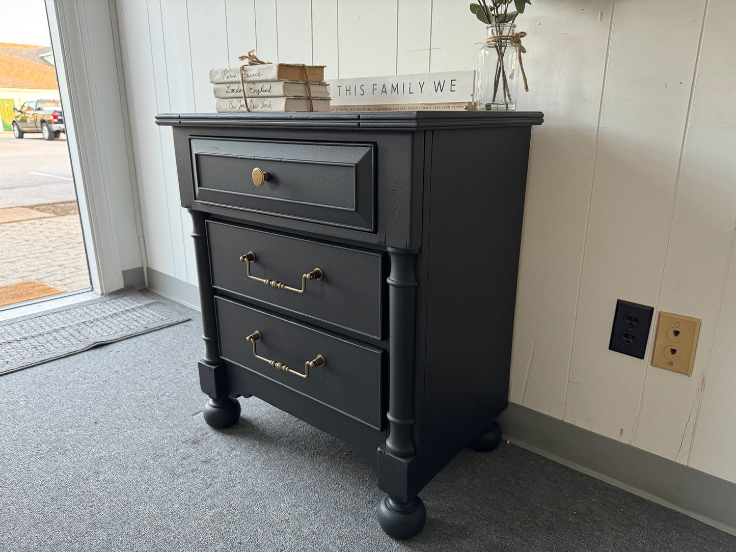 Black Large Night Stand