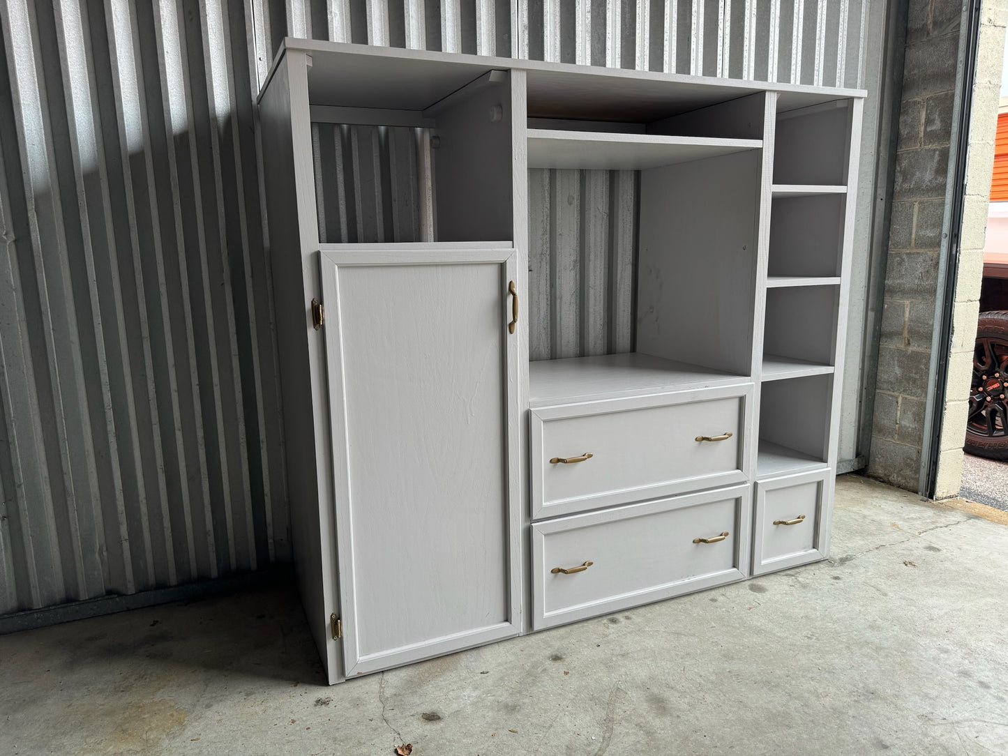 Gray Bookshelf/ Media Center