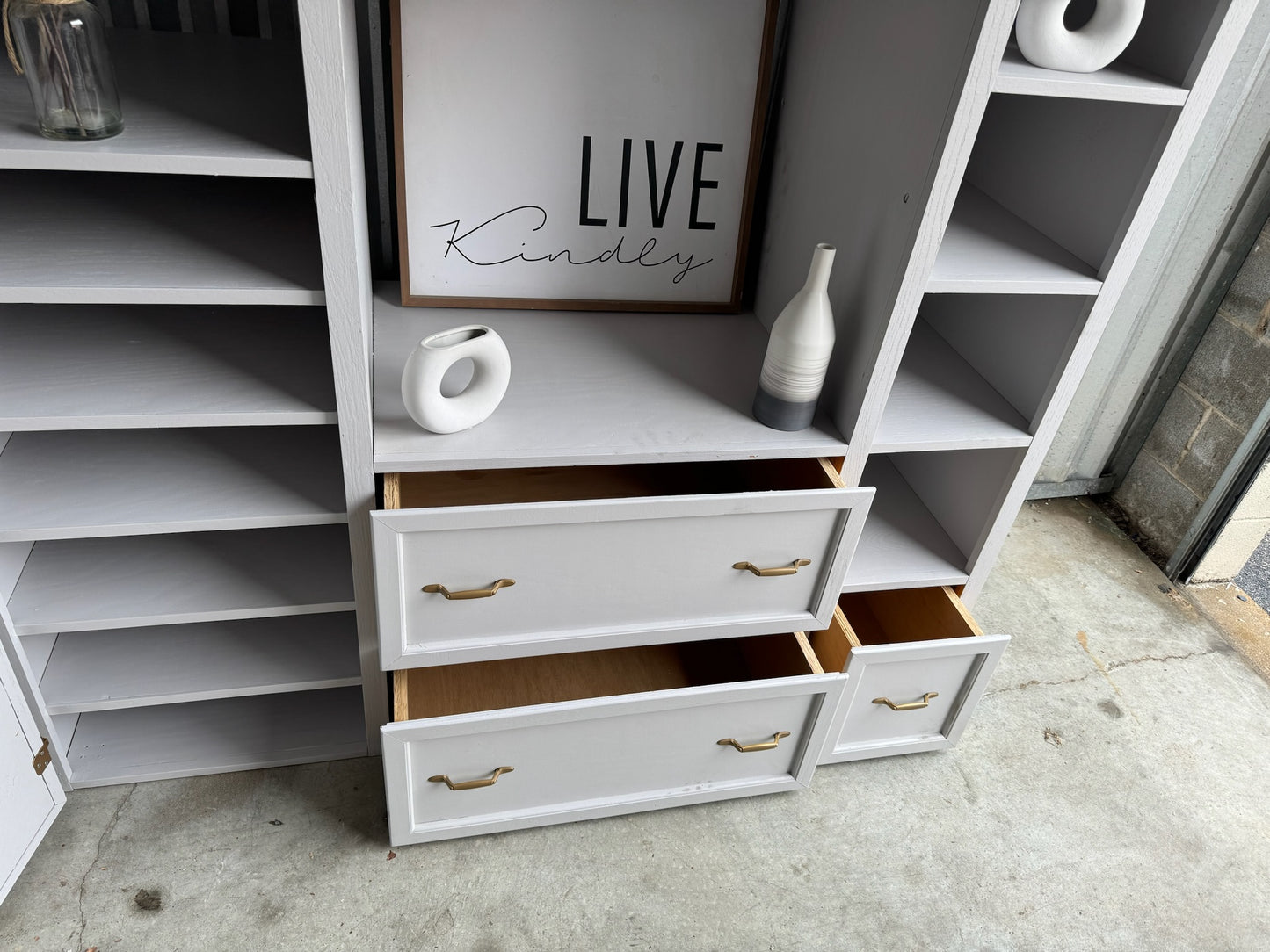 Gray Bookshelf/ Media Center