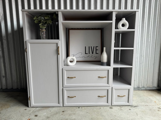Gray Bookshelf/ Media Center