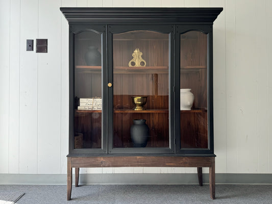 Black Hutch with Wood Base