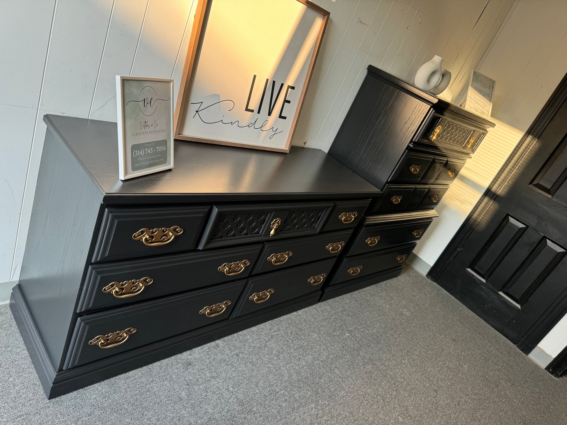 Black Dresser Set VillelasCo Furniture Black Dresser Set VillelasCo Furniture